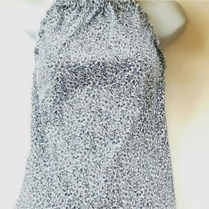 Mini Floral Halter Flowers Pullover Size Small Cotton Knit Hand Made